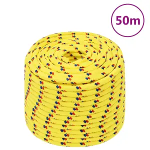 Linka żeglarska, żółta, 12 mm, 50 m, polipropylen