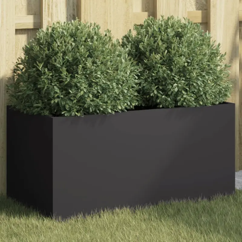 Donica, czarna, 62x30x29 cm, stal