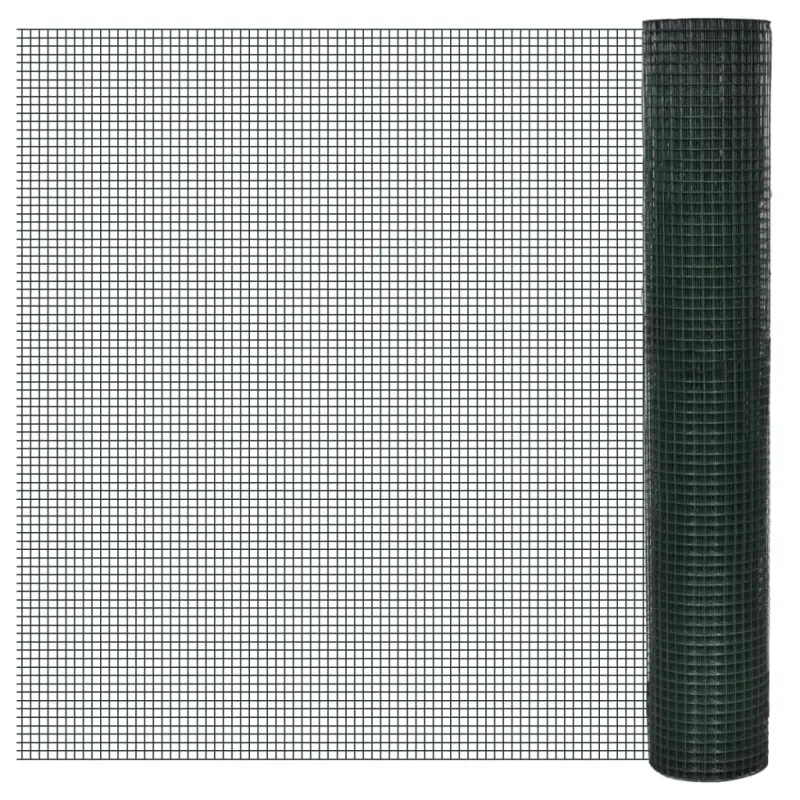 Ogrodzenie z siatki, galwanizowane, PVC, 10x1 m, zielone