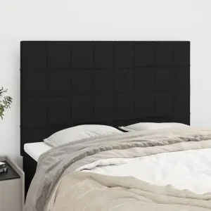 Zagłówek czarny 144x5x118/128 cm materiał