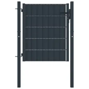 Brama ogrodzeniowa PVC i stal 100x81 cm Antracyt