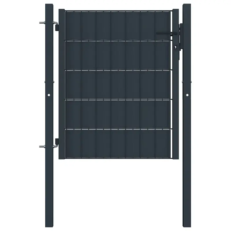 Brama ogrodzeniowa PVC i stal 100x81 cm Antracyt