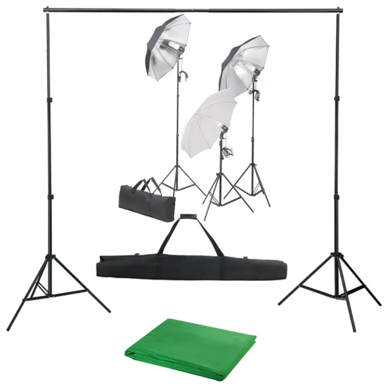 Fotograficzny zestaw studyjny z lampami i tłem
