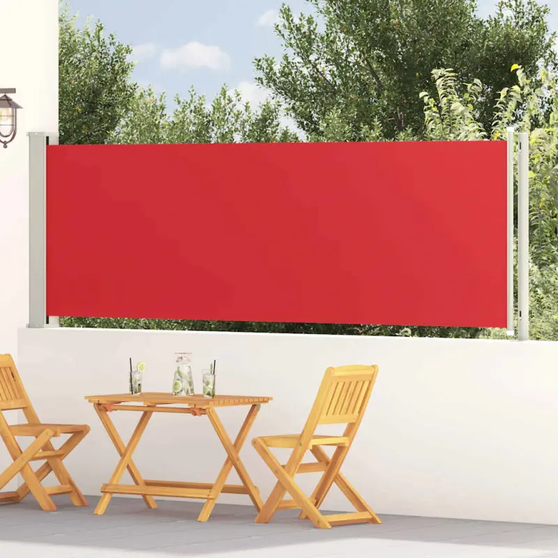 Wysuwana markiza boczna na taras, 117 x 600 cm, czerwona