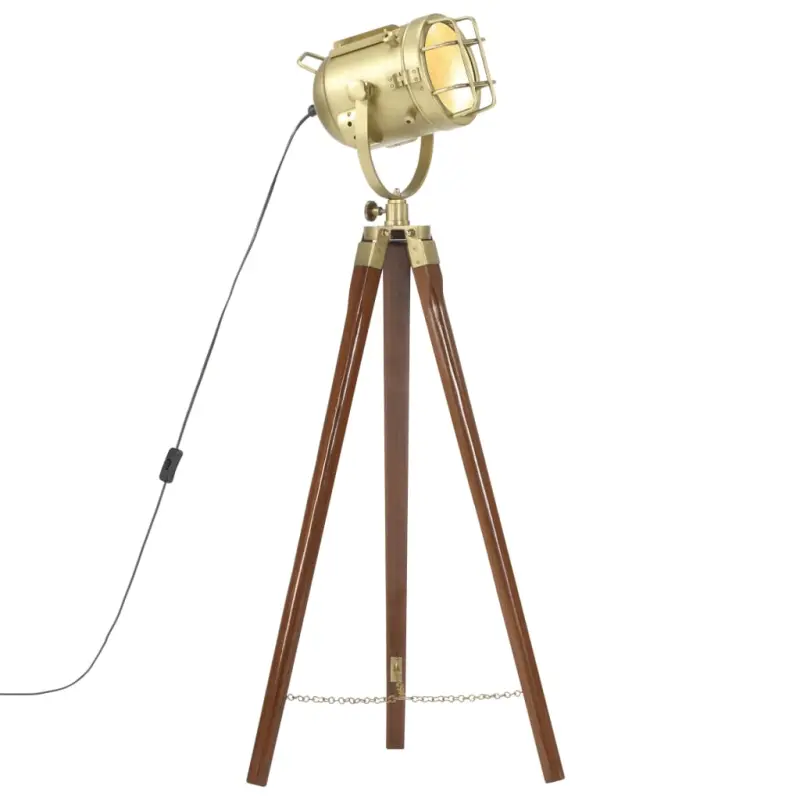 Lampa podłogowa na trójnogu, lite drewno mango, 97 cm