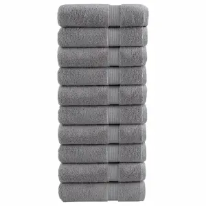 Ręczniki premium, SOLUND, 10 szt., szare, 70x140 cm, 600 g/m²