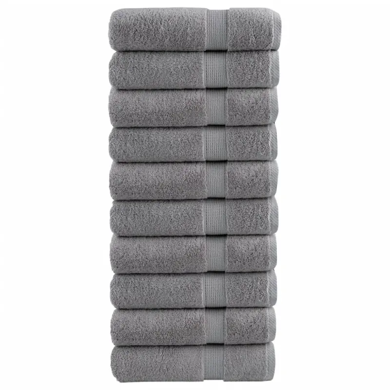 Ręczniki premium, SOLUND, 10 szt., szare, 70x140 cm, 600 g/m²