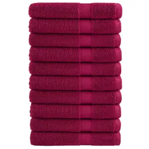 Ręczniki premium, SOLUND 10 szt., bordowe, 100x200 cm, 600 g/m²