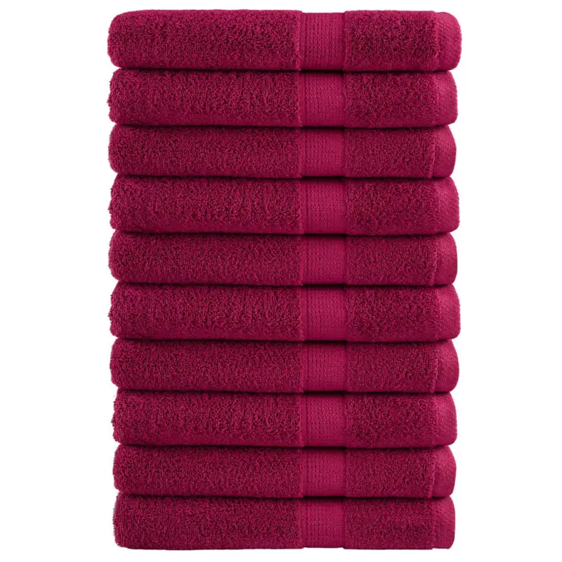 Ręczniki premium, SOLUND 10 szt., bordowe, 100x200 cm, 600 g/m²