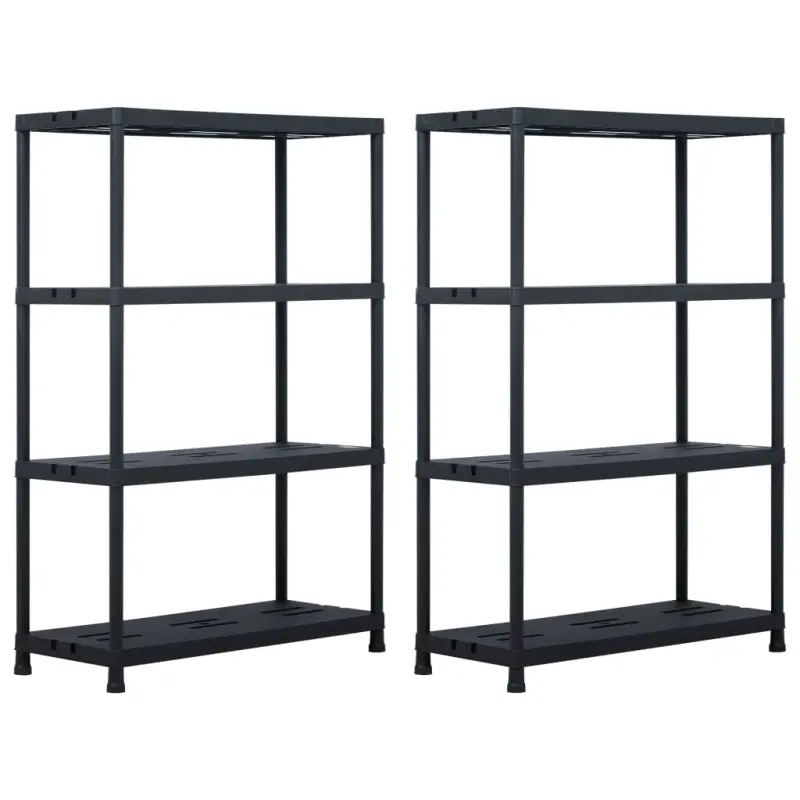 Regały magazynowe, 2 szt., czarne, 220 kg, 90x40x138 cm