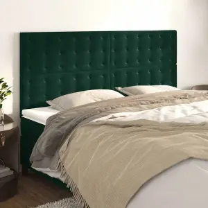 Zagłówek ciemnozielony 180x5x118/128 cm aksamit