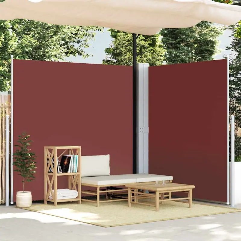 Zwijana markiza boczna, brązowa, 200 x 600 cm