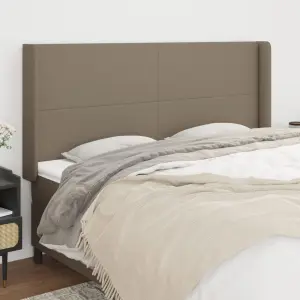 Zagłówek uszak, taupe, 203x16x118/128 cm, tkanina
