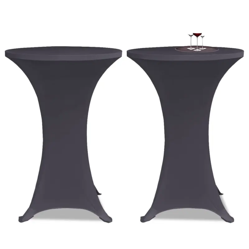 Elastyczne nakrycie stołu antracytowe 2 szt. 60 cm