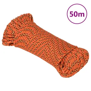 Linka żeglarska, pomarańczowa, 5 mm, 50 m, polipropylen