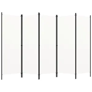 Parawan 5-panelowy, biały, 250 x 180 cm