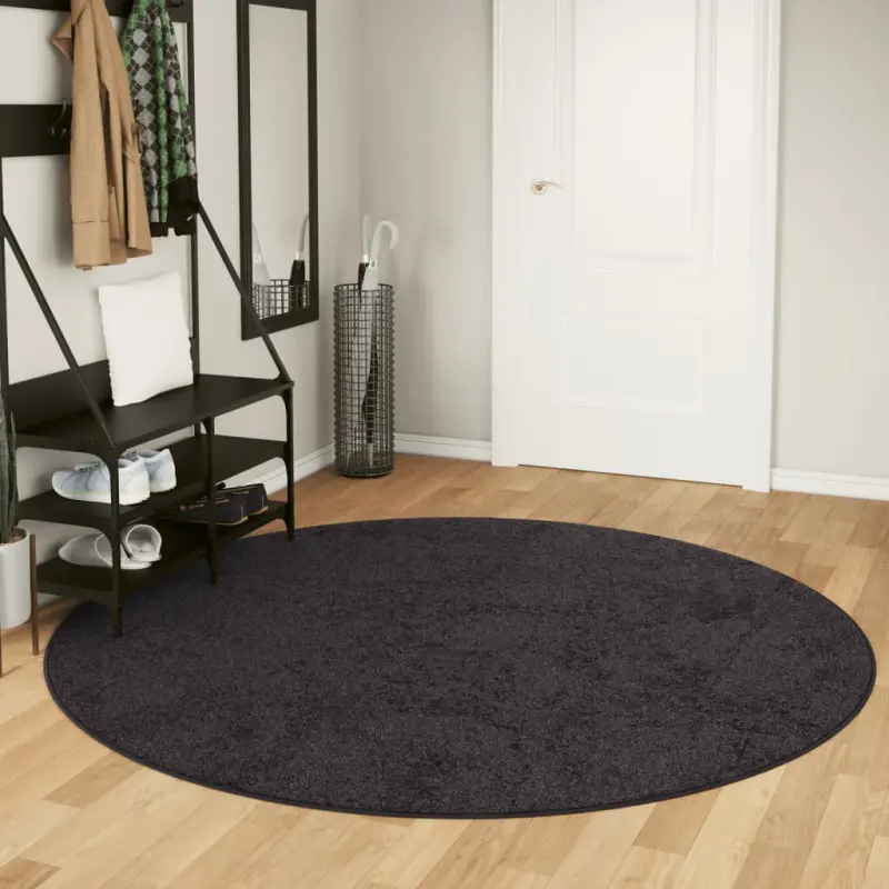 Dywan z możliwością prania, antracytowy, Ø 200 cm