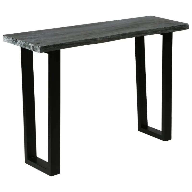 Stolik konsola z litego drewna mindi, 110 x 35 x 75 cm, szary