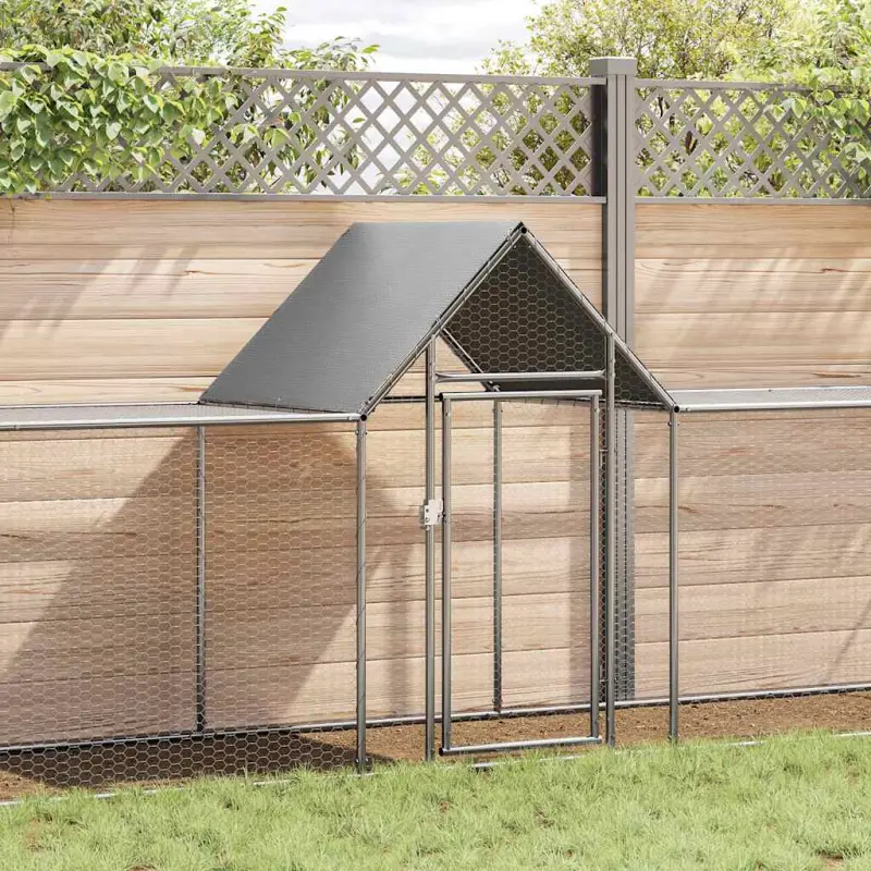 Woliera dla kur, 9 x 1 x 1,5 m, galwanizowana stal