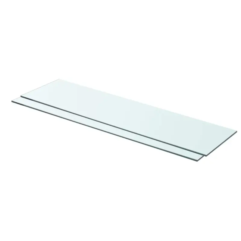Półki, 2 szt., panel z bezbarwnego szkła, 80 x 20 cm