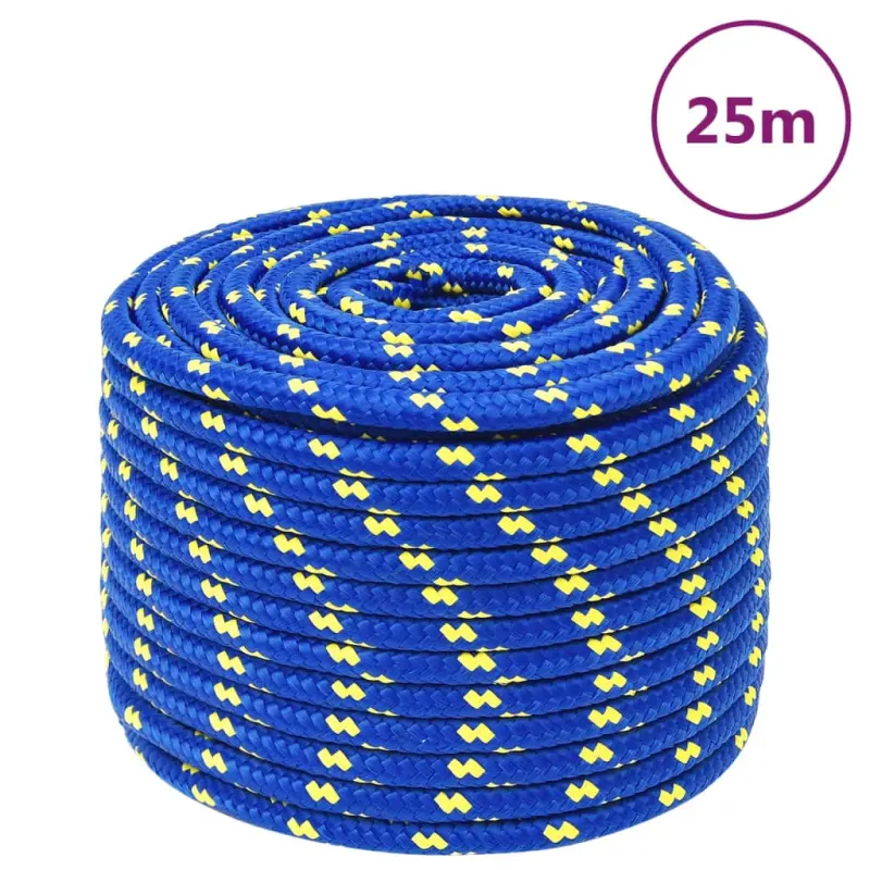 Linka żeglarska, niebieska, 12 mm, 25 m, polipropylen