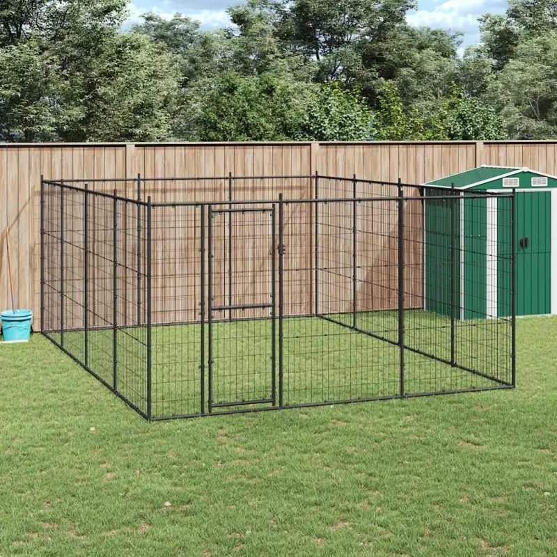 Kojec zewnętrzny dla psa, stalowy, 14,52 m²