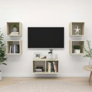 5-cz. zestaw szafek TV, dąb sonoma, materiał drewnopochodny