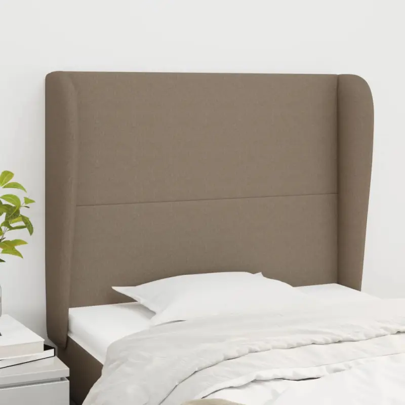 Zagłówek uszak, taupe, 93x23x118/128 cm, tkanina