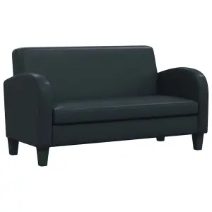 Sofa 2-osobowa, sztuczna skóra, czarna