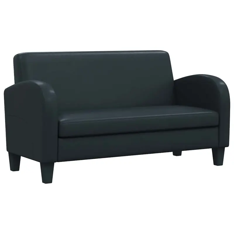 Sofa 2-osobowa, sztuczna skóra, czarna