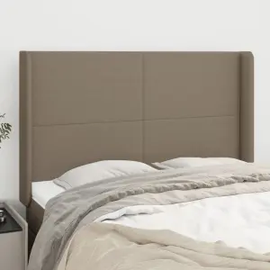 Zagłówek uszak, taupe, 147x16x118/128 cm, tkanina