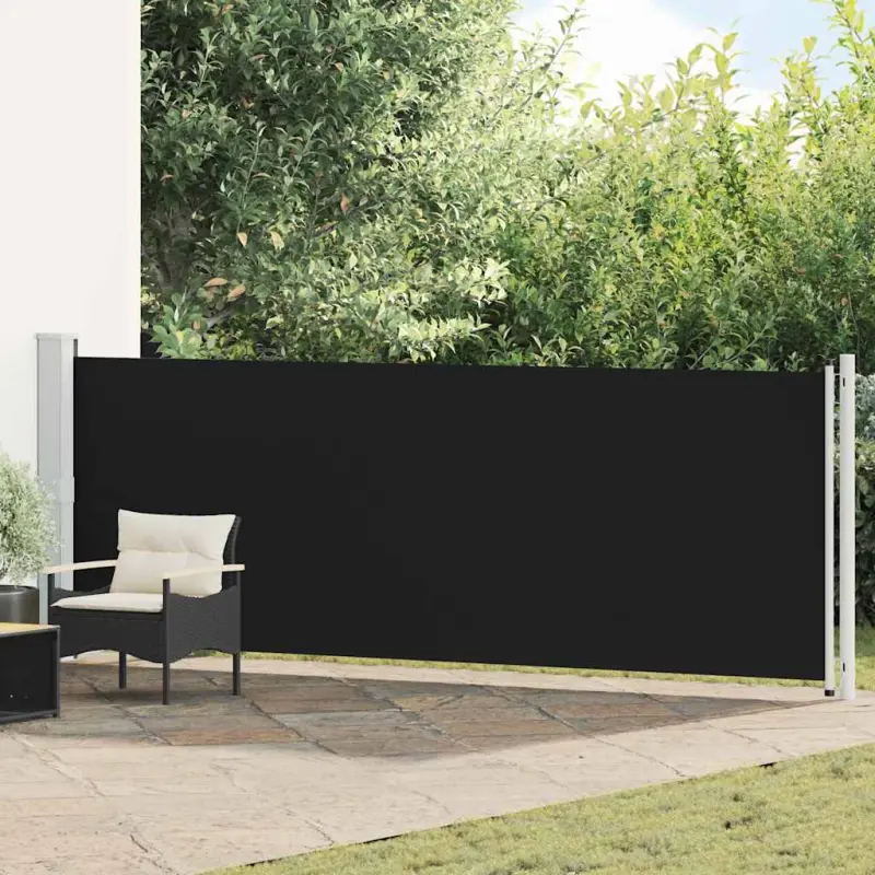 Wysuwana markiza boczna na taras, 140 x 600 cm, czarna