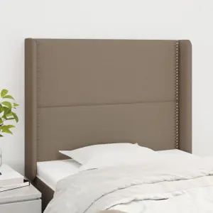 Zagłówek uszak, taupe, 103x16x118/128 cm, tkanina