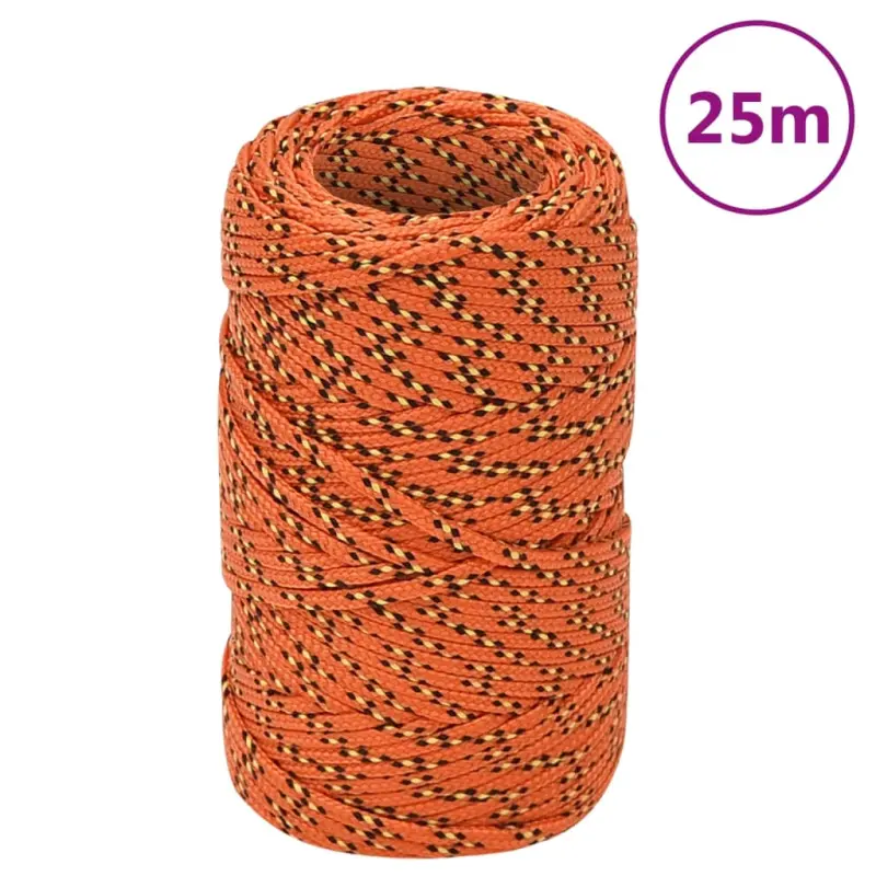 Linka żeglarska, pomarańczowa, 2 mm, 25 m, polipropylen
