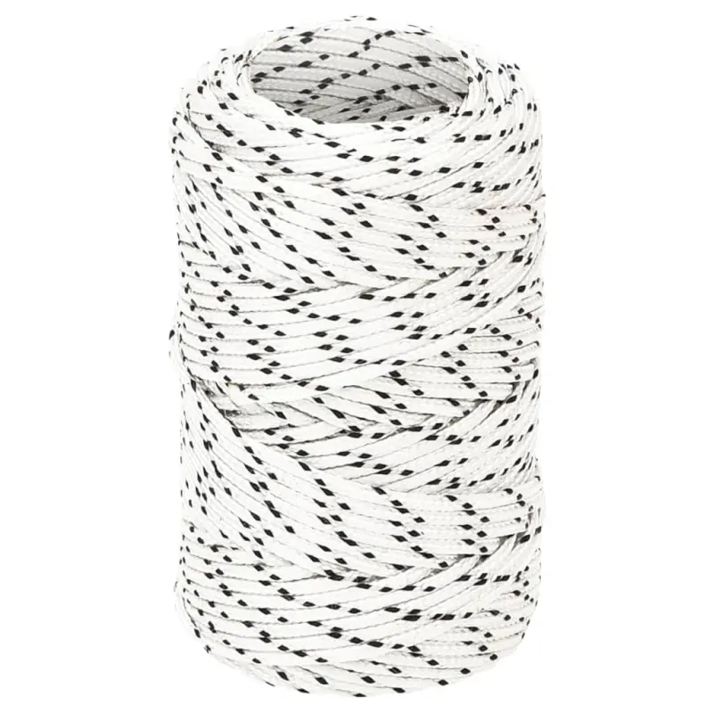 Pleciona linka żeglarska, biała, 2 mm x 25 m, poliester