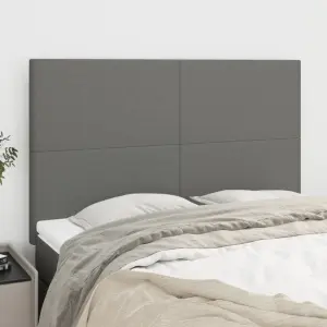 Zagłówek ciemnoszary 144x5x118/128 cm materiał