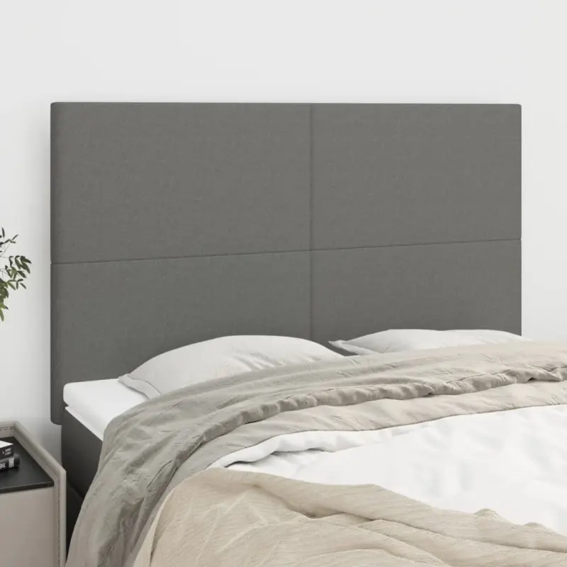 Zagłówek ciemnoszary 144x5x118/128 cm materiał