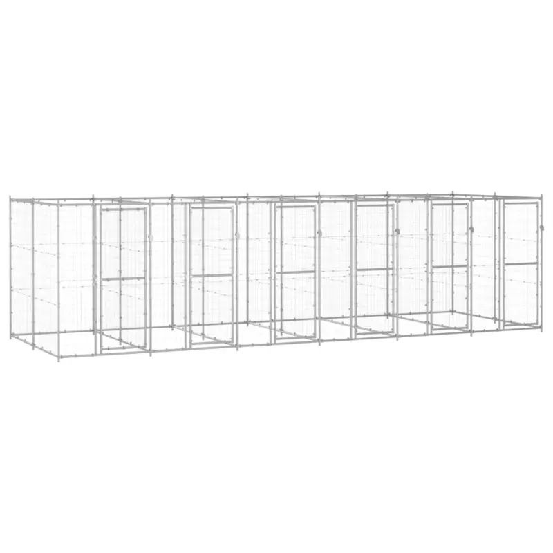 Kojec zewnętrzny dla psa, stal galwanizowana, 14,52 m²