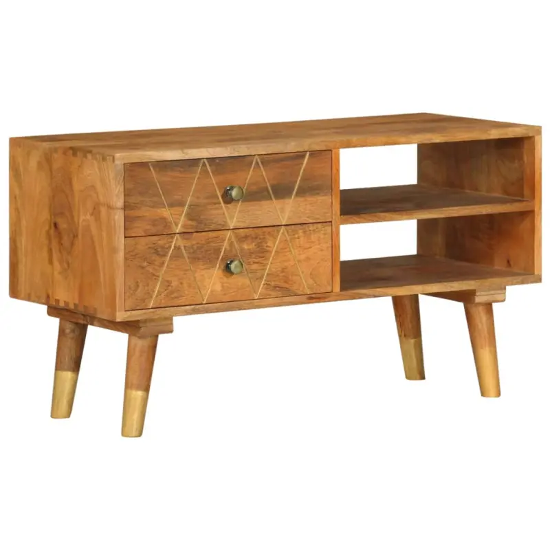 Szafka pod TV, 85 x 35 x 47 cm, lite drewno mango