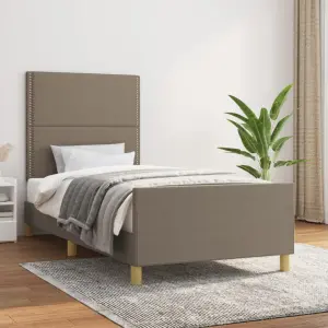 Rama łóżka bez materaca Taupe 90x200 cm Tkanina
