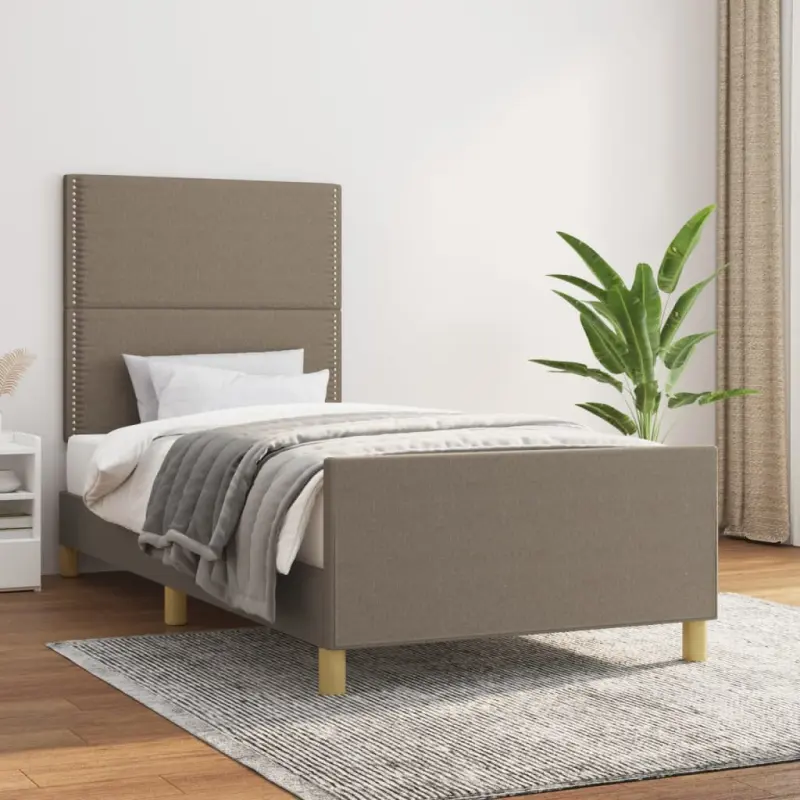 Rama łóżka bez materaca Taupe 90x200 cm Tkanina
