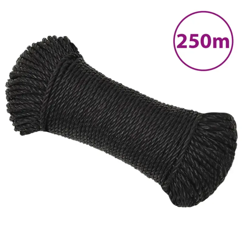 Linka robocza, czarna, 3 mm, 250 m, polipropylen