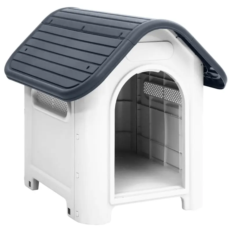 Buda dla psa szara 59x75x66 cm Polipropylen