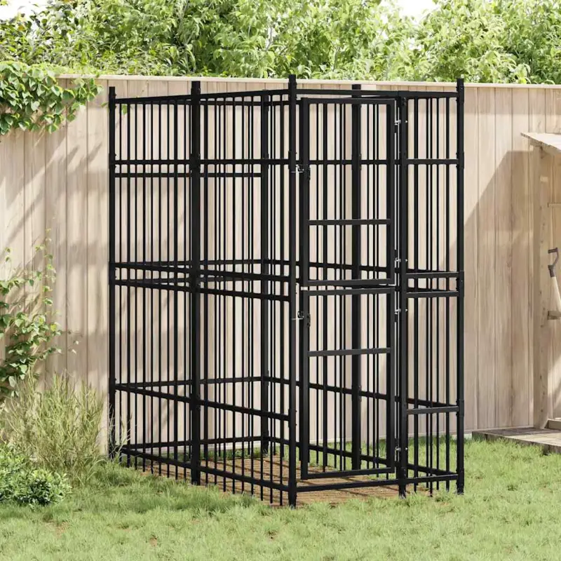 Kojec zewnętrzny dla psa, stalowy, 1,84 m²