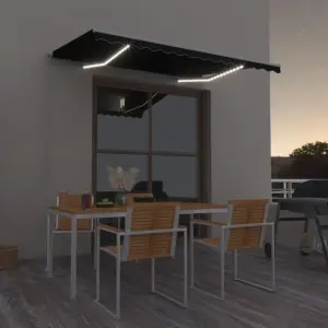 Ręcznie zwijana markiza z LED, 350 x 250 cm, antracytowa