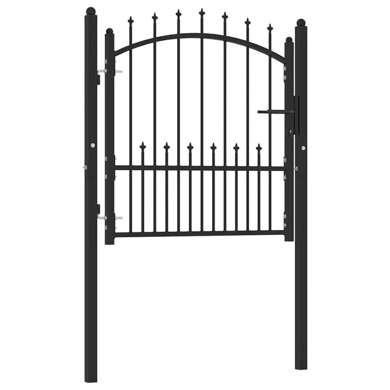 Brama ogrodzeniowa EMMEN z kolcami stalowa 104x97 cm czarna