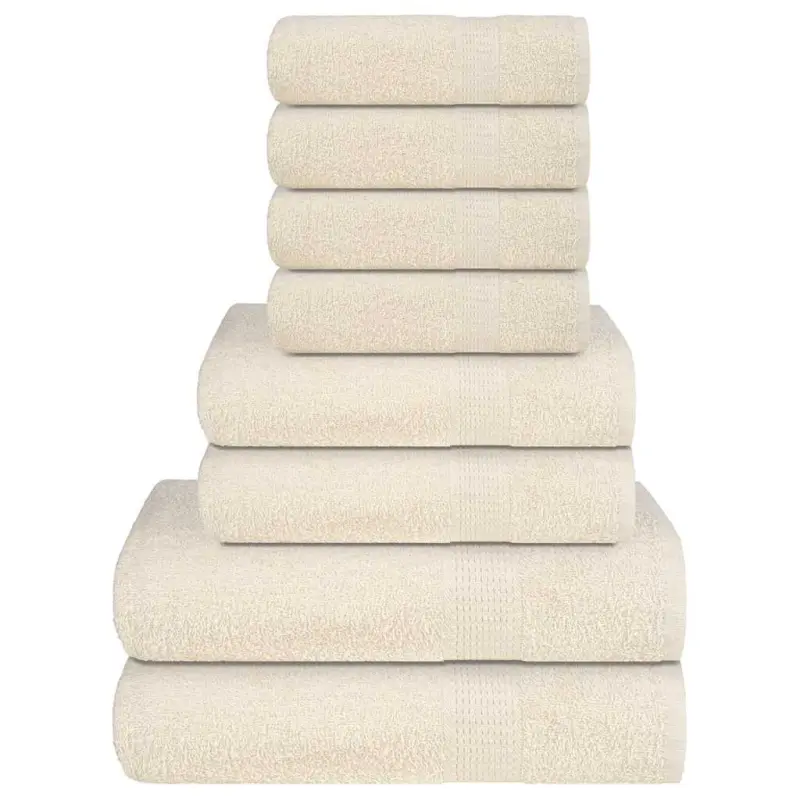 8-cz. zestaw ręczników, FROGN, kremowy, 360 g/m²