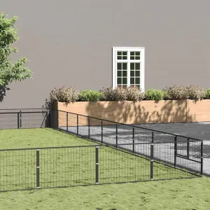 Kojec dla psa, czarny, 100 m², stalowy