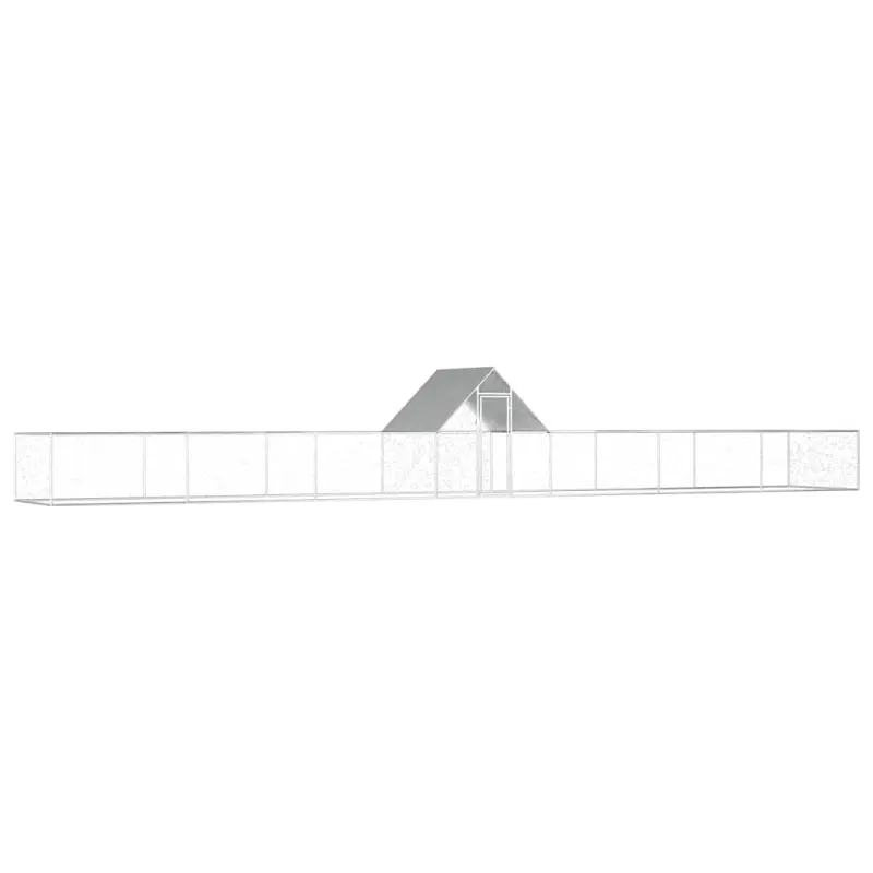 Woliera dla kur, 14 x 2 x 2 m, galwanizowana stal