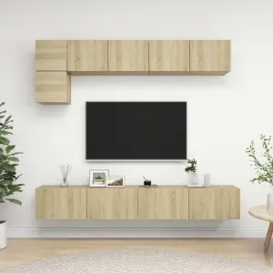 5-cz. zestaw szafek TV, dąb sonoma, materiał drewnopochodny